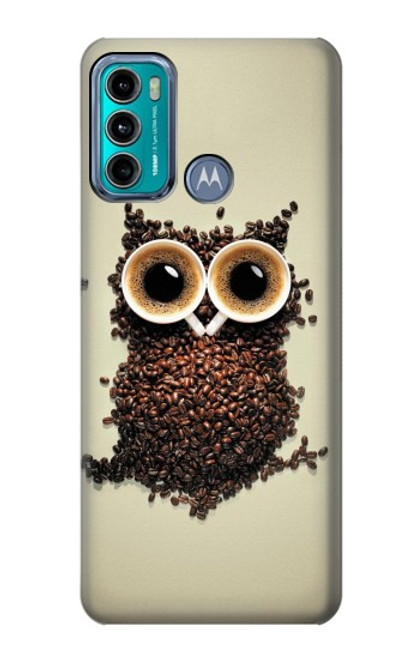 W0360 Coffee Owl Hard Case and Leather Flip Case For Motorola Moto G60, G40 Fusion