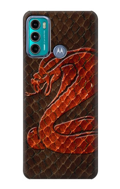 W0663 Cobra Snake Skin Hard Case and Leather Flip Case For Motorola Moto G60, G40 Fusion