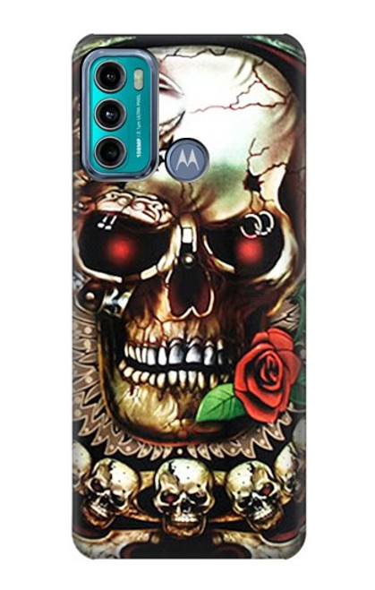 W0753 Skull Wing Rose Punk Hard Case and Leather Flip Case For Motorola Moto G60, G40 Fusion