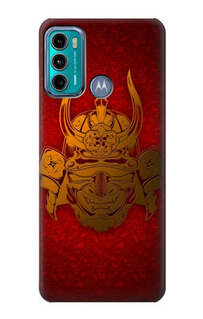 W0820 Samurai Mask Helmet Hard Case and Leather Flip Case For Motorola Moto G60, G40 Fusion