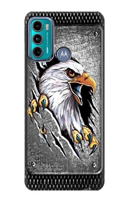 W0855 Eagle Metal Hard Case and Leather Flip Case For Motorola Moto G60, G40 Fusion