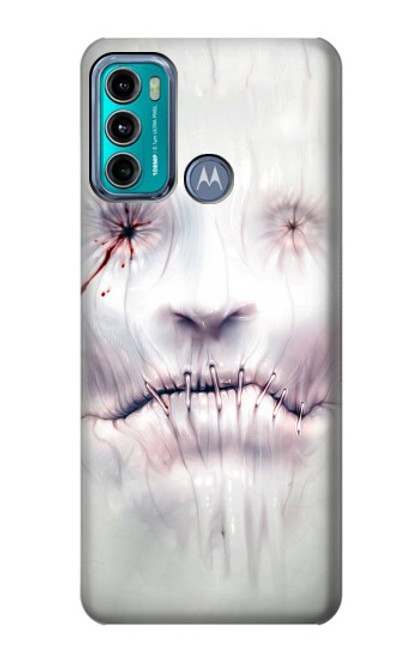 W0884 Horror Face Hard Case and Leather Flip Case For Motorola Moto G60, G40 Fusion