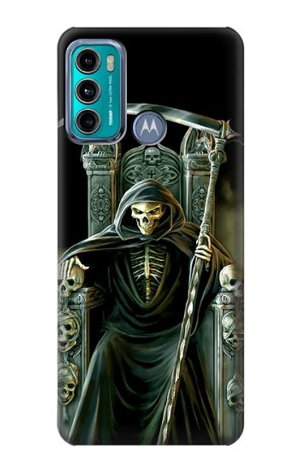 W1024 Grim Reaper Skeleton King Hard Case and Leather Flip Case For Motorola Moto G60, G40 Fusion