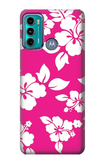 W2246 Hawaiian Hibiscus Pink Pattern Hard Case and Leather Flip Case For Motorola Moto G60, G40 Fusion