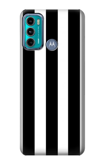 W2297 Black and White Vertical Stripes Hard Case and Leather Flip Case For Motorola Moto G60, G40 Fusion