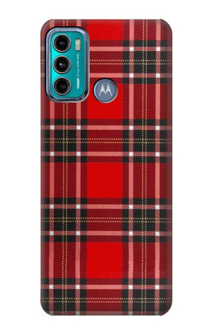 W2374 Tartan Red Pattern Hard Case and Leather Flip Case For Motorola Moto G60, G40 Fusion