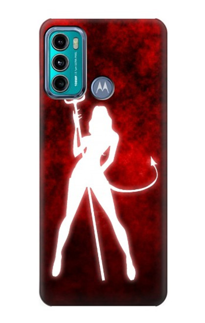 W2455 Sexy Devil Girl Hard Case and Leather Flip Case For Motorola Moto G60, G40 Fusion