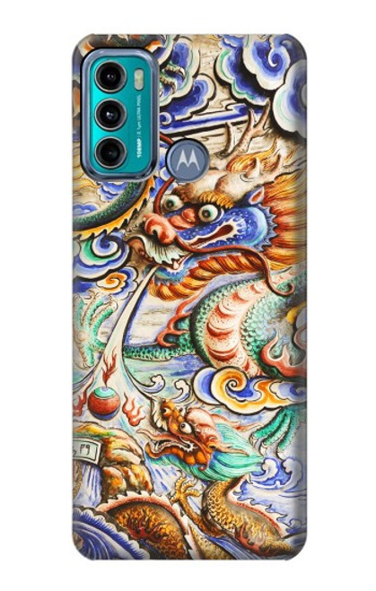 W2584 Traditional Chinese Dragon Art Hard Case and Leather Flip Case For Motorola Moto G60, G40 Fusion