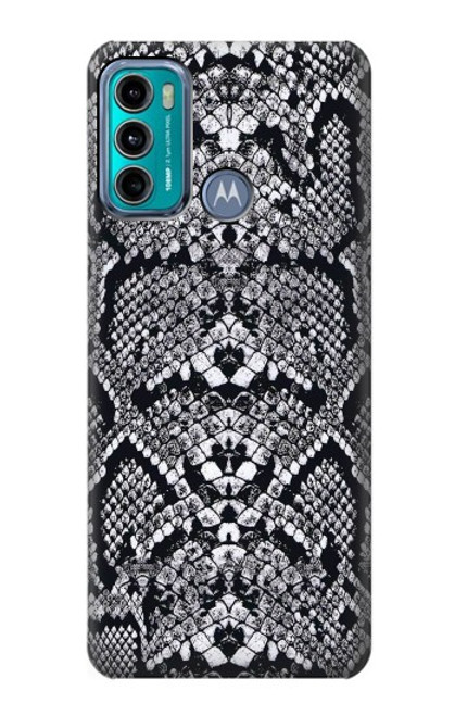 W2855 White Rattle Snake Skin Graphic Printed Hard Case and Leather Flip Case For Motorola Moto G60, G40 Fusion