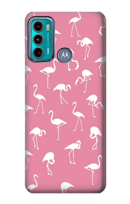 W2858 Pink Flamingo Pattern Hard Case and Leather Flip Case For Motorola Moto G60, G40 Fusion