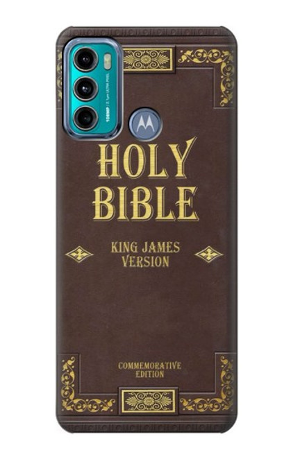 W2889 Holy Bible Cover King James Version Hard Case and Leather Flip Case For Motorola Moto G60, G40 Fusion