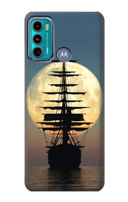 W2897 Pirate Ship Moon Night Hard Case and Leather Flip Case For Motorola Moto G60, G40 Fusion