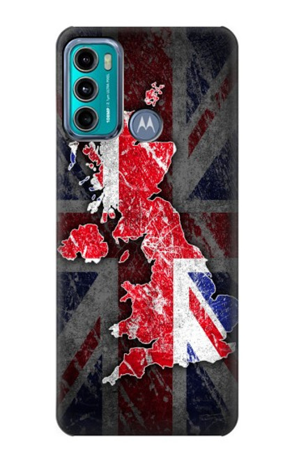 W2936 UK British Flag Map Hard Case and Leather Flip Case For Motorola Moto G60, G40 Fusion