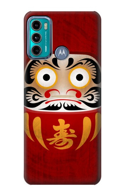 W3023 Japan Good Luck Daruma Doll Hard Case and Leather Flip Case For Motorola Moto G60, G40 Fusion