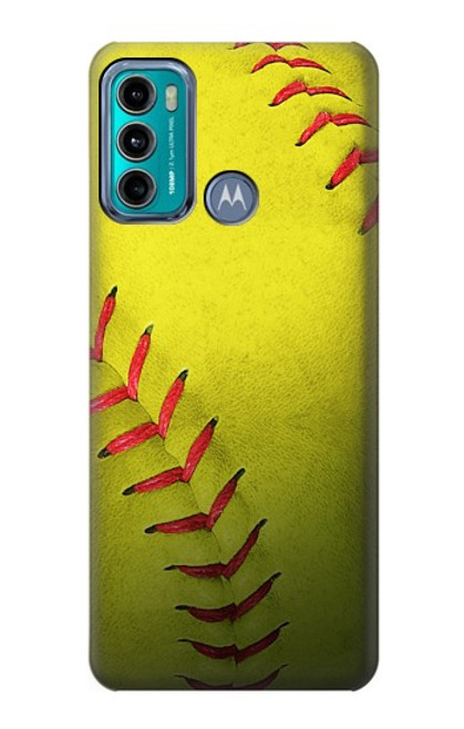 W3031 Yellow Softball Ball Hard Case and Leather Flip Case For Motorola Moto G60, G40 Fusion