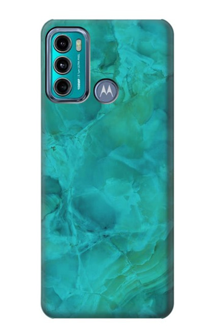 W3147 Aqua Marble Stone Hard Case and Leather Flip Case For Motorola Moto G60, G40 Fusion