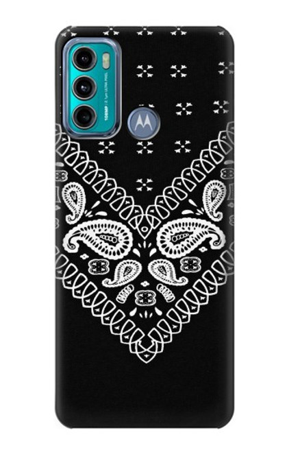 W3363 Bandana Black Pattern Hard Case and Leather Flip Case For Motorola Moto G60, G40 Fusion