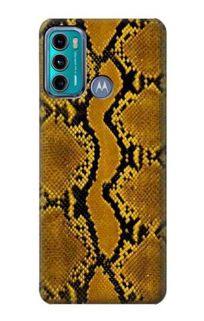 W3365 Yellow Python Skin Graphic Print Hard Case and Leather Flip Case For Motorola Moto G60, G40 Fusion