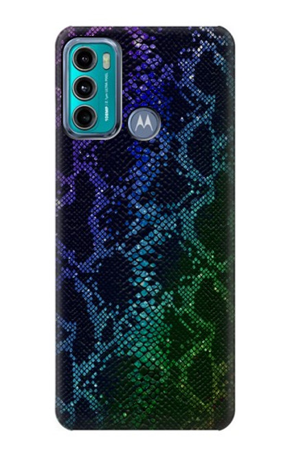 W3366 Rainbow Python Skin Graphic Print Hard Case and Leather Flip Case For Motorola Moto G60, G40 Fusion