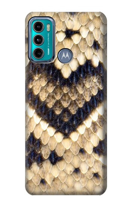 W3417 Diamond Rattle Snake Graphic Print Hard Case and Leather Flip Case For Motorola Moto G60, G40 Fusion