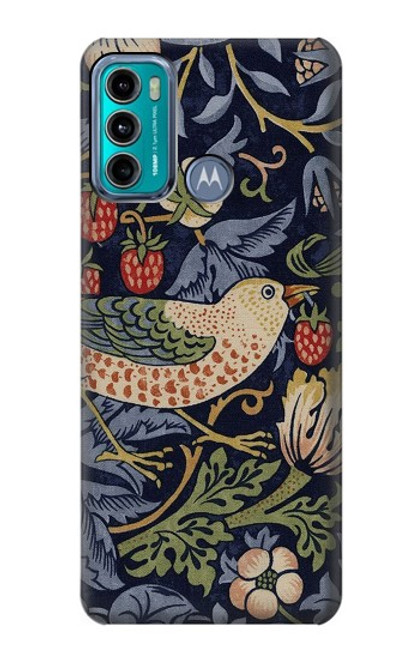 W3791 William Morris Strawberry Thief Fabric Hard Case and Leather Flip Case For Motorola Moto G60, G40 Fusion