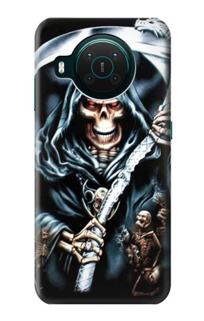 W0295 Grim Reaper Hard Case and Leather Flip Case For Nokia X10