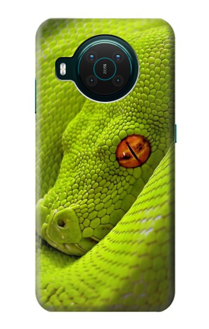 W0785 Green Snake Hard Case and Leather Flip Case For Nokia X10