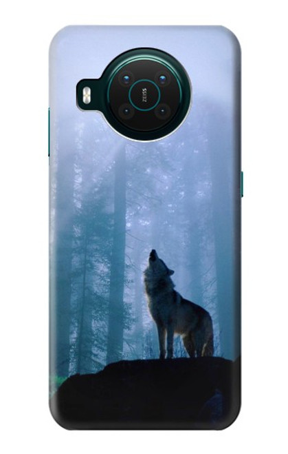 W0935 Wolf Howling in Forest Hard Case and Leather Flip Case For Nokia X10