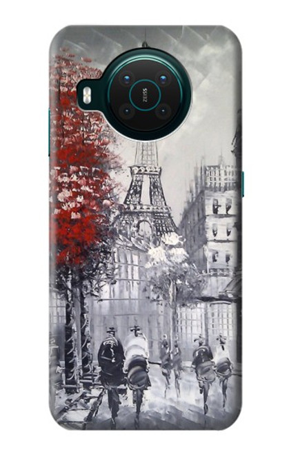 W1295 Eiffel Painting of Paris Hard Case and Leather Flip Case For Nokia X10