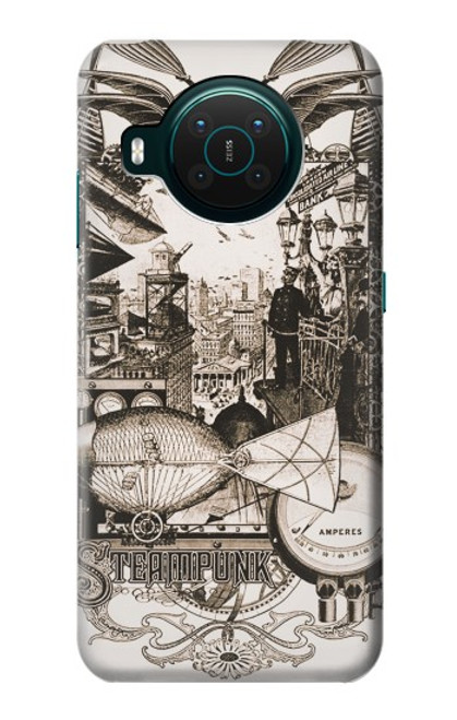 W1681 Steampunk Drawing Hard Case and Leather Flip Case For Nokia X10