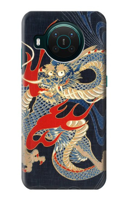 W2073 Japan Dragon Art Hard Case and Leather Flip Case For Nokia X10