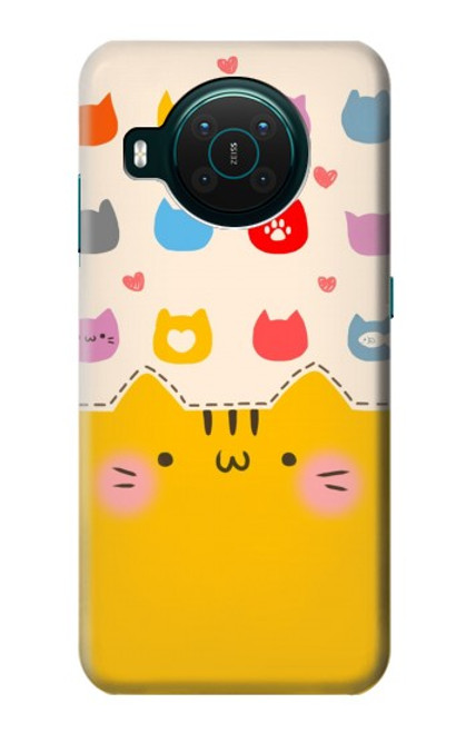 W2442 Cute Cat Cartoon Funny Hard Case and Leather Flip Case For Nokia X10