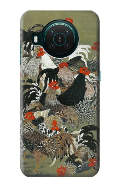 W2699 Ito Jakuchu Rooster Hard Case and Leather Flip Case For Nokia X10