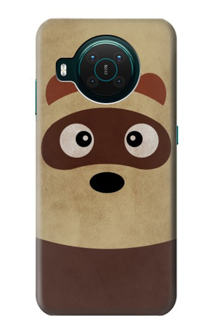 W2825 Cute Cartoon Raccoon Hard Case and Leather Flip Case For Nokia X10