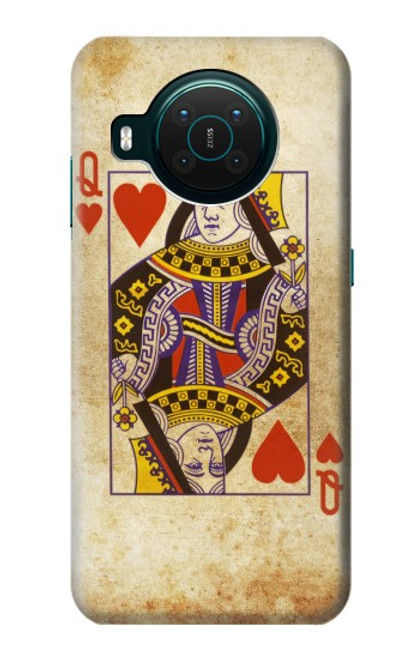 W2833 Poker Card Queen Hearts Hard Case and Leather Flip Case For Nokia X10