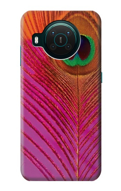 W3201 Pink Peacock Feather Hard Case and Leather Flip Case For Nokia X10