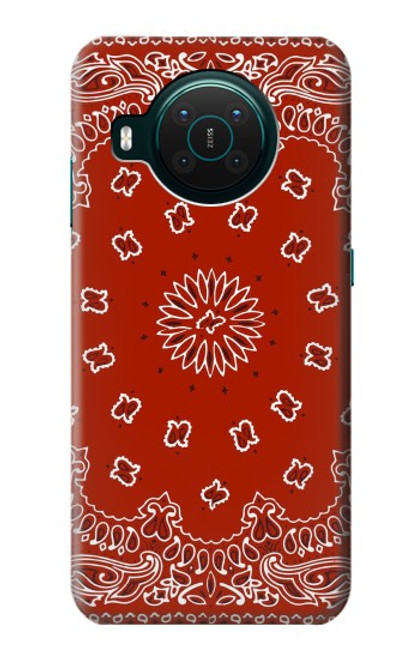 W3355 Bandana Red Pattern Hard Case and Leather Flip Case For Nokia X10