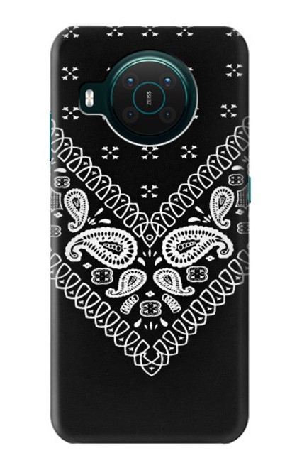 W3363 Bandana Black Pattern Hard Case and Leather Flip Case For Nokia X10