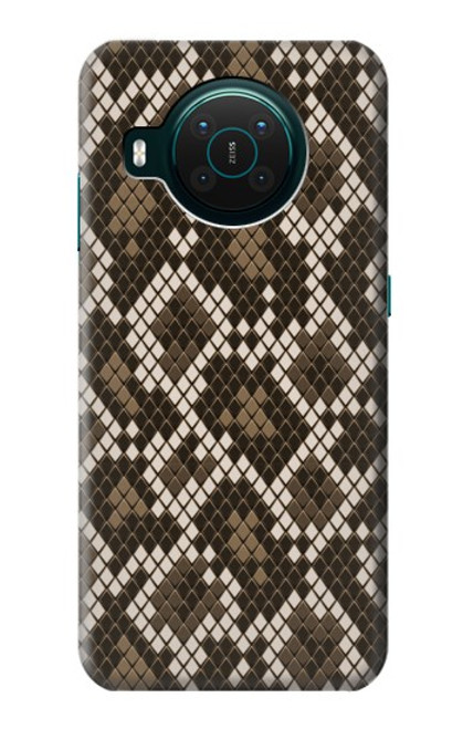 W3389 Seamless Snake Skin Pattern Graphic Hard Case and Leather Flip Case For Nokia X10