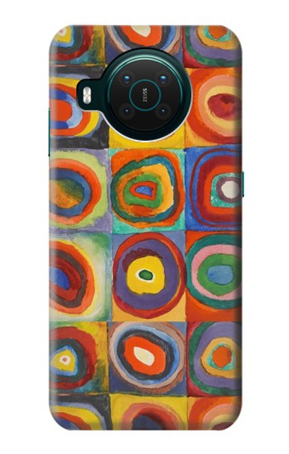 W3409 Squares Concentric Circles Hard Case and Leather Flip Case For Nokia X10