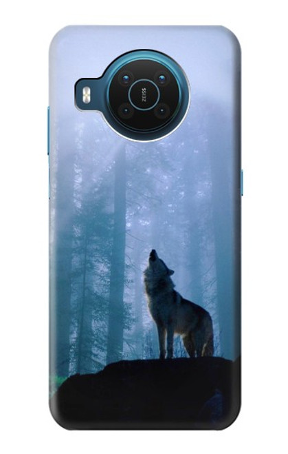 W0935 Wolf Howling in Forest Hard Case and Leather Flip Case For Nokia X20