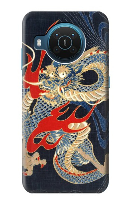 W2073 Japan Dragon Art Hard Case and Leather Flip Case For Nokia X20