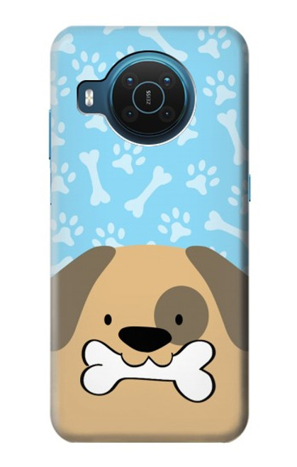 W2669 Cute Dog Paws Bones Cartoon Hard Case and Leather Flip Case For Nokia X20