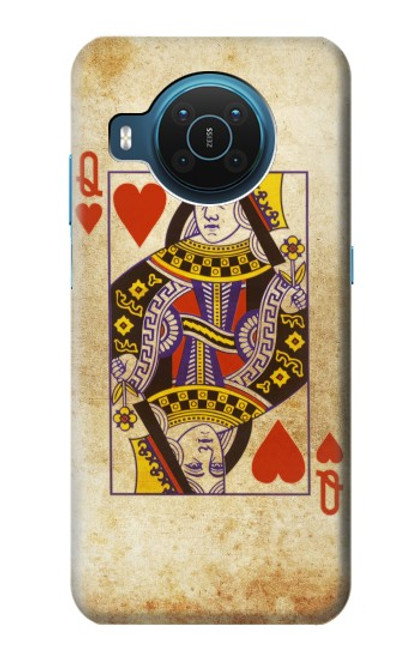 W2833 Poker Card Queen Hearts Hard Case and Leather Flip Case For Nokia X20