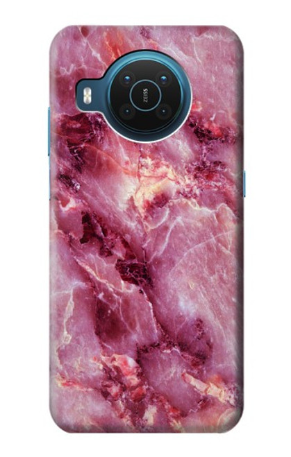 W3052 Pink Marble Graphic Printed Hard Case and Leather Flip Case For Nokia X20