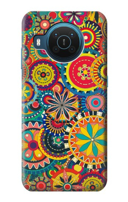 W3272 Colorful Pattern Hard Case and Leather Flip Case For Nokia X20