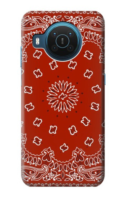 W3355 Bandana Red Pattern Hard Case and Leather Flip Case For Nokia X20