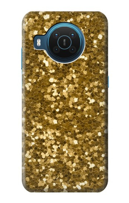 W3388 Gold Glitter Graphic Print Hard Case and Leather Flip Case For Nokia X20