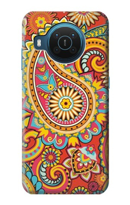 W3402 Floral Paisley Pattern Seamless Hard Case and Leather Flip Case For Nokia X20