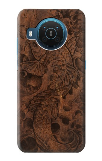 W3405 Fish Tattoo Leather Graphic Print Hard Case and Leather Flip Case For Nokia X20